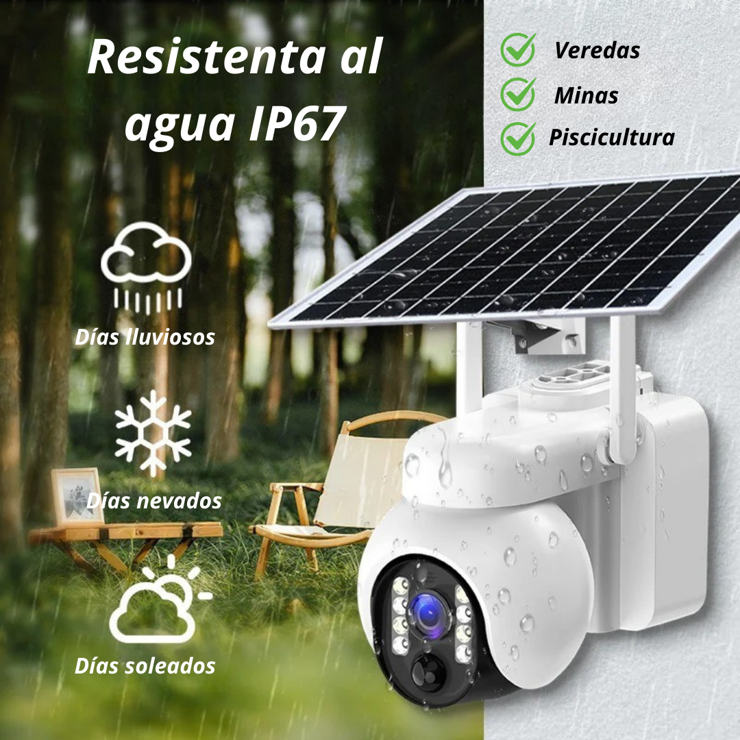 🔥Cámara PTZ De Seguridad Con Panel Solar 📹SimCard 4G Exterior🚨Larga duración