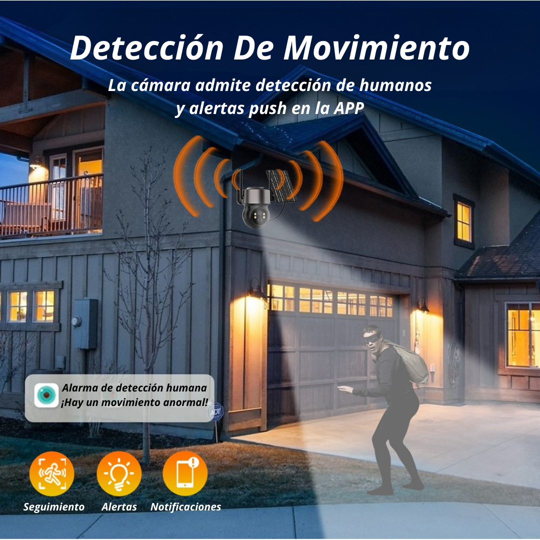 🔥Cámara PTZ De Seguridad Con Panel Solar 📹SimCard 4G Exterior🚨Larga duración