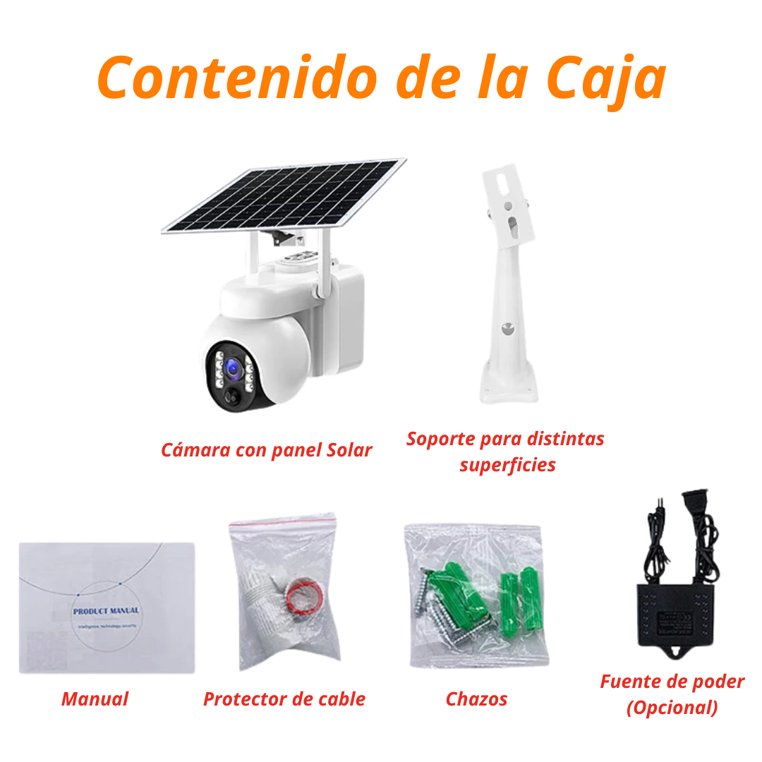 🔥Cámara PTZ De Seguridad Con Panel Solar 📹SimCard 4G Exterior🚨Larga duración