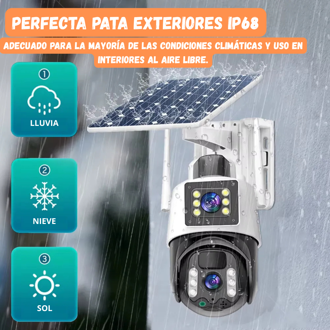 💥Cámara PTZ Solar 4G/WIFI 📡 Doble Lente Exterior IP68 HD📹 5MP💥