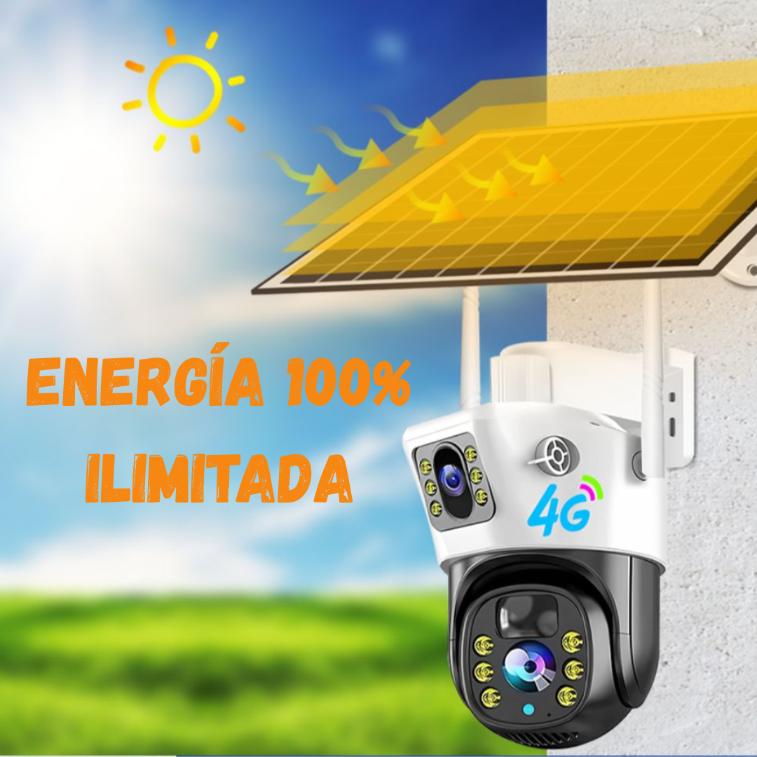 💥Cámara PTZ Solar 4G/WIFI 📡 Doble Lente Exterior IP68 HD📹 5MP💥