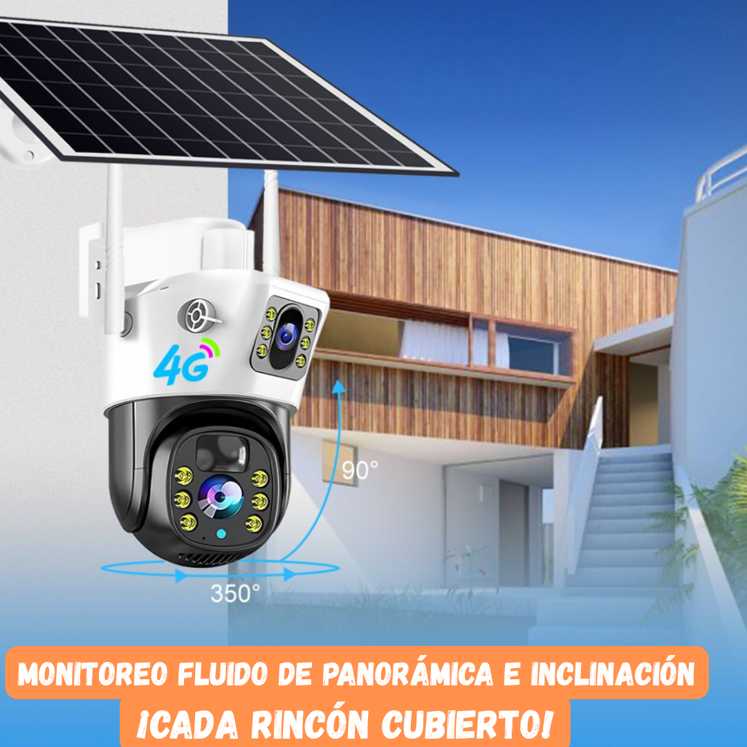 💥Cámara PTZ Solar 4G/WIFI 📡 Doble Lente Exterior IP68 HD📹 5MP💥